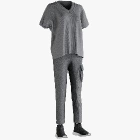 Women's Sport Pants with TShirt and Sneakers 3D model